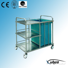 Hospital de acero inoxidable Medical Laundry Collecting Trolley (Q-9)